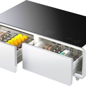 Caso Getränkekühlschrank 793, 46 cm hoch, 130,5 cm breit, Loungetisch mit Kühlfächern, Soundbar und Lademöglichkeiten