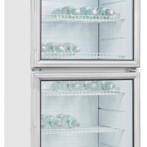 exquisit Getränkekühlschrank GKS350-2-GT-280D weiss, 173 cm hoch, 60 cm breit, 320 L Volumen, Getränkekühlschrank mit Glastür, LED